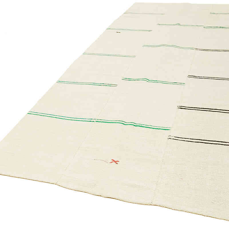 Beige Vintage Anatolian Hemp Kilim Rug - 5' 5" x 12' 10" (65" x 154") - K0061351