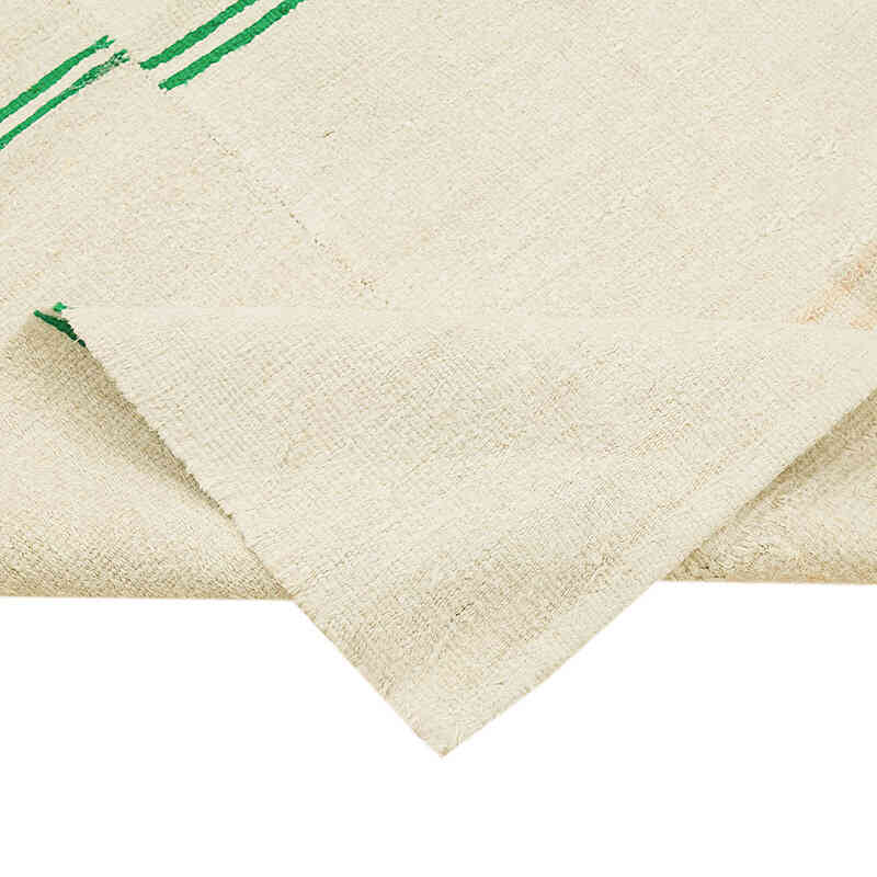 Beige Vintage Anatolian Hemp Kilim Rug - 5' 5" x 12' 10" (65" x 154") - K0061351