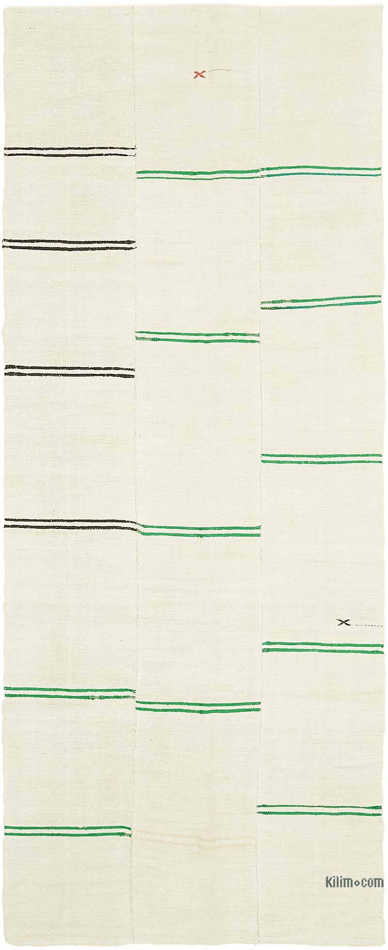 Beige Vintage Anatolian Hemp Kilim Rug - 5' 5" x 12' 10" (65" x 154") - K0061351