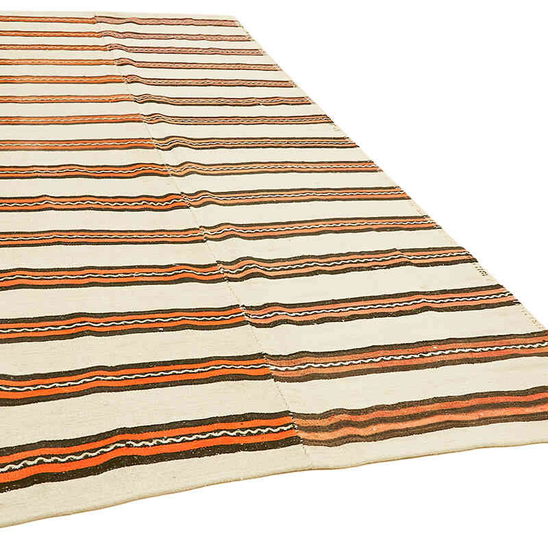 Beige Alfombra Vintage Turco Kilim - 185 cm x 347 cm - K0061362