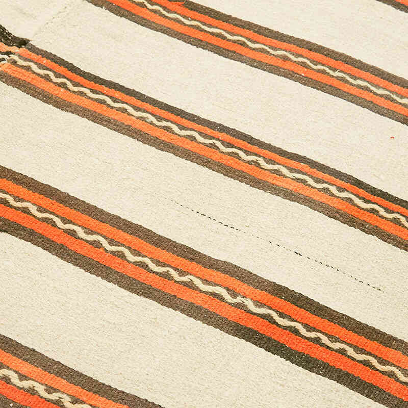 Beige Alfombra Vintage Turco Kilim - 185 cm x 347 cm - K0061362