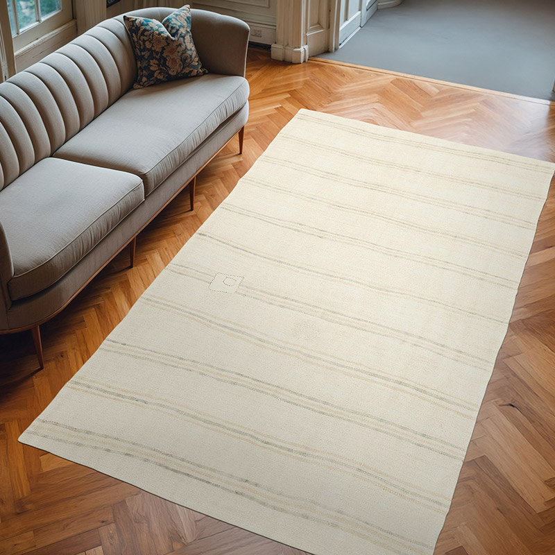 Beige Alfombra Vintage Turco Kilim - 180 cm x 280 cm - K0061363