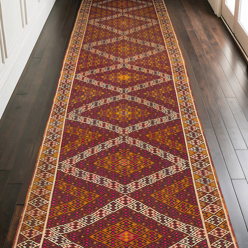 Vintage Bayburt Soumak Rug - 4' 6" x 11' 6" (54" x 138") - K0061370