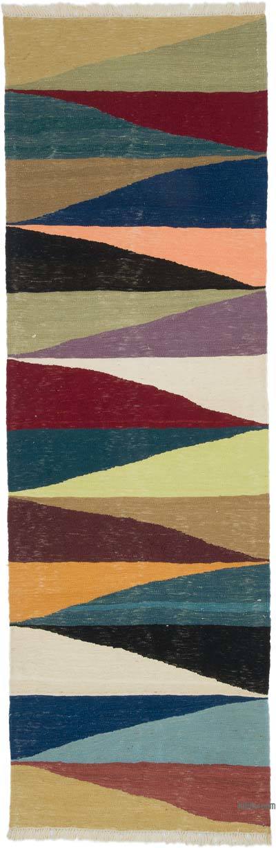 New Handwoven Turkish Kilim Rug - 3' 4" x 10' 3" (40" x 123")