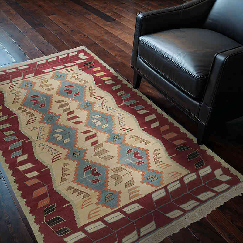 New Handwoven Turkish Kilim Rug - 4'  x 5' 9" (48" x 69") - K0061381