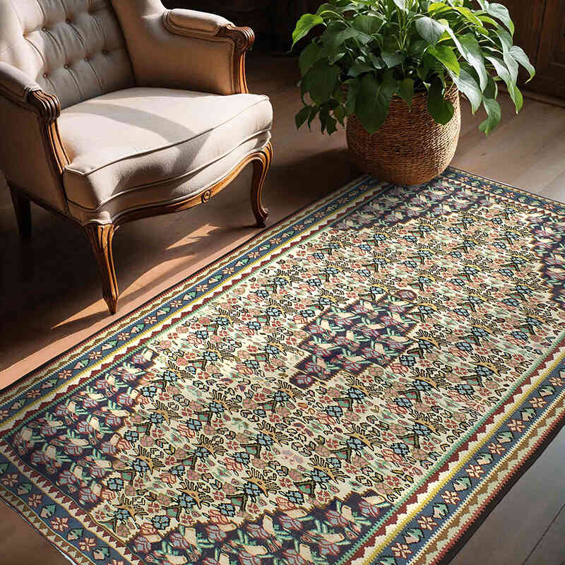 Vintage Sine Kilimi - 145 cm x 195 cm - K0061415