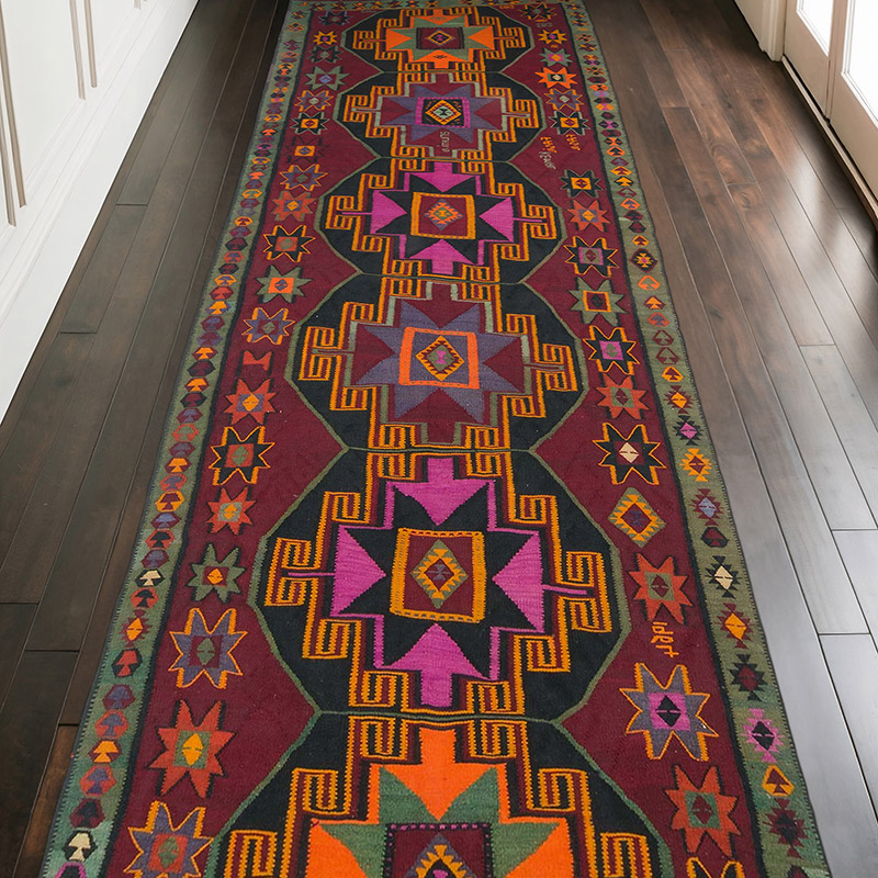 Vintage Kars Kilim Rug - 4' 8" x 12' 9" (56" x 153") - K0061470