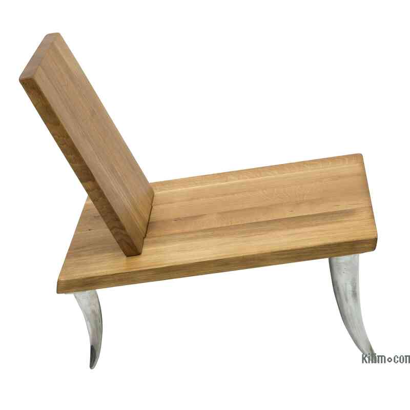 Döküm Aluminyum Ayaklı Masif Meşe Sandalye - K0061523