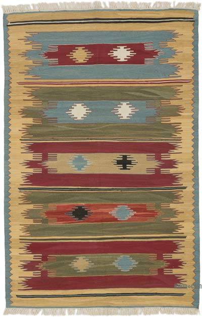 New Handwoven Turkish Kilim Rug - 3' 10" x 5' 11" (46" x 71")