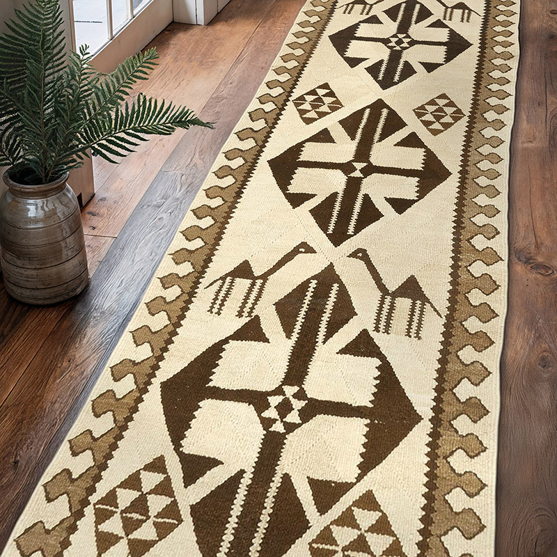 Alfombra Kilim Tribal Vintage - 97 cm x 345 cm - K0061706