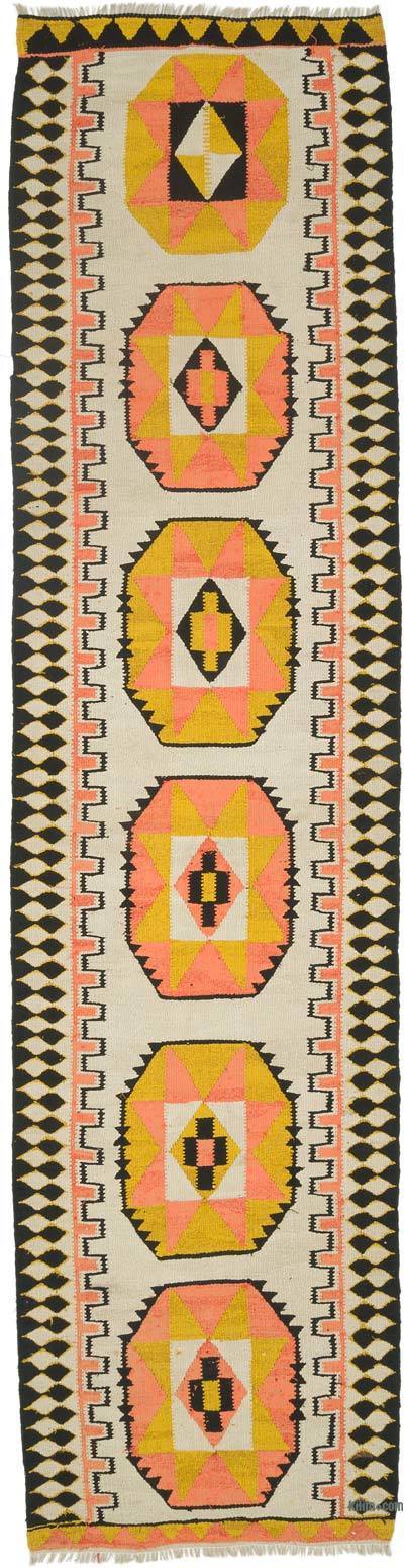 Vintage Tribal Kilim Runner - 3' 2" x 12' 6" (38" x 150")