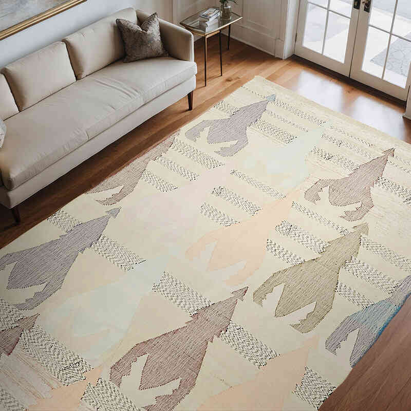 New Handwoven Turkish Kilim Rug - 8' 4" x 11' 7" (100" x 139") - K0061882