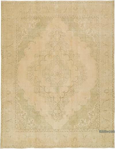 Beige Vintage Hand-Knotted Oriental Rug - 9' 7" x 12' 6" (115" x 150")