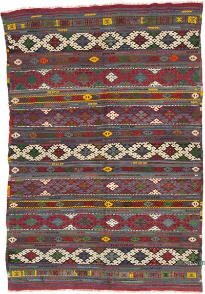 Vintage Balikesir Kilim Rug - 6' 8" x 9' 5" (80" x 113")