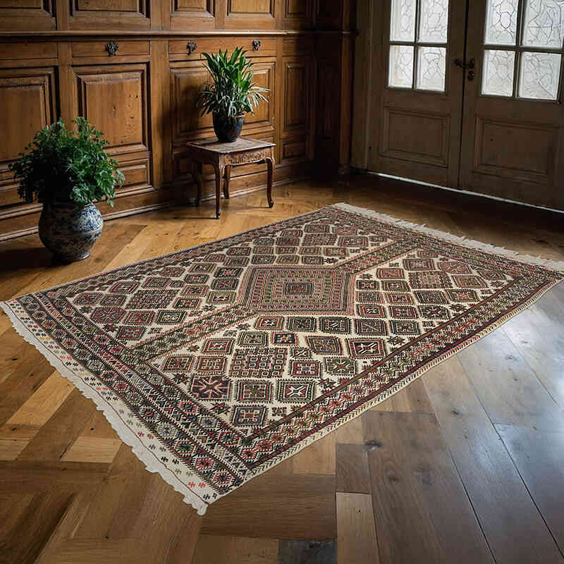 Vintage Konya Jijim Rug - 5' 9" x 7' 10" (69" x 94") - K0061916