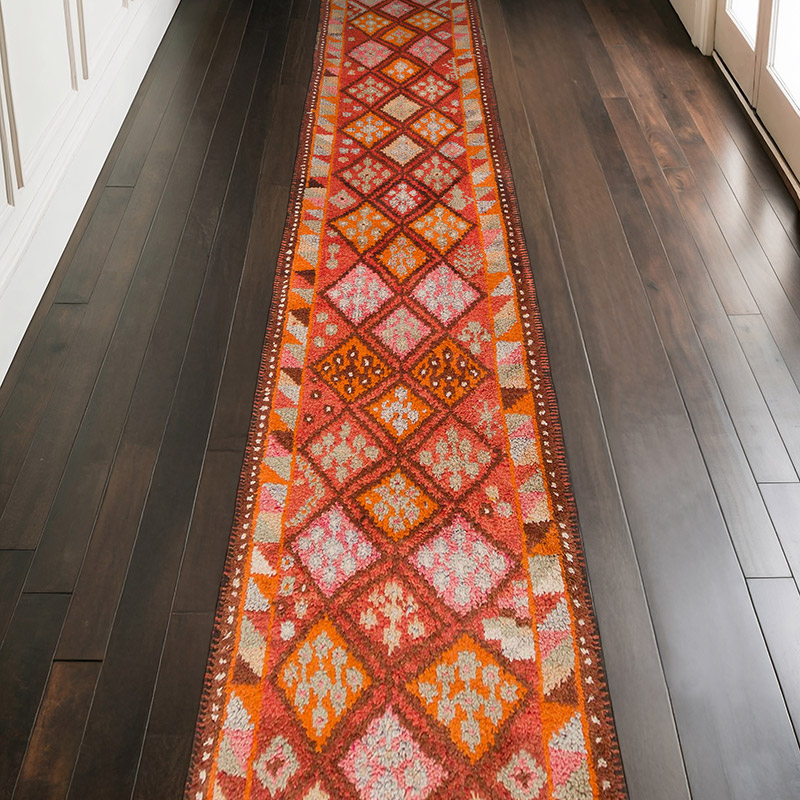 Alfombra Vintage de pasillo - 104 cm x 435 cm - K0061959