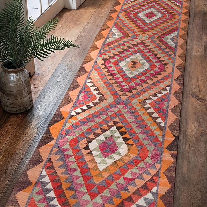 Vintage Anadolu Kilim Yolluk - 100 cm x 360 cm - K0061994