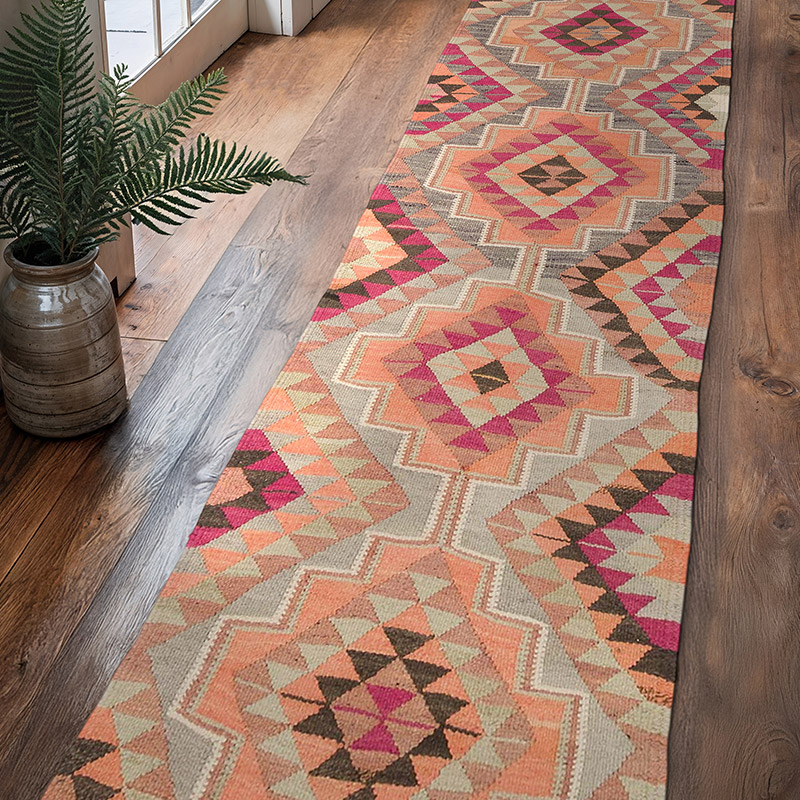 Vintage Anadolu Kilim Yolluk - 94 cm x 360 cm - K0061997