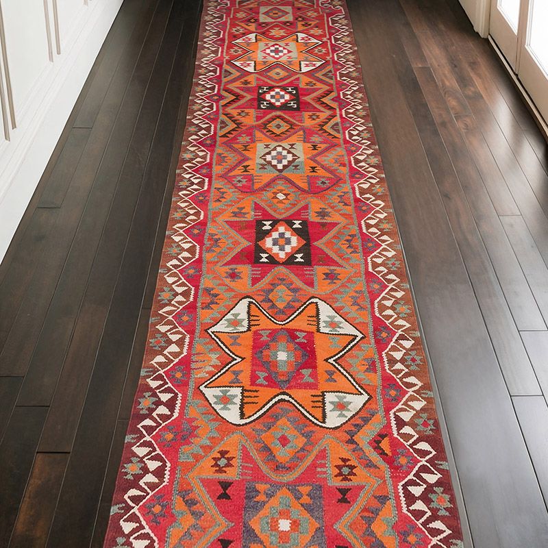 Alfombra Kilim Tribal Vintage - 105 cm x 322 cm - K0062000