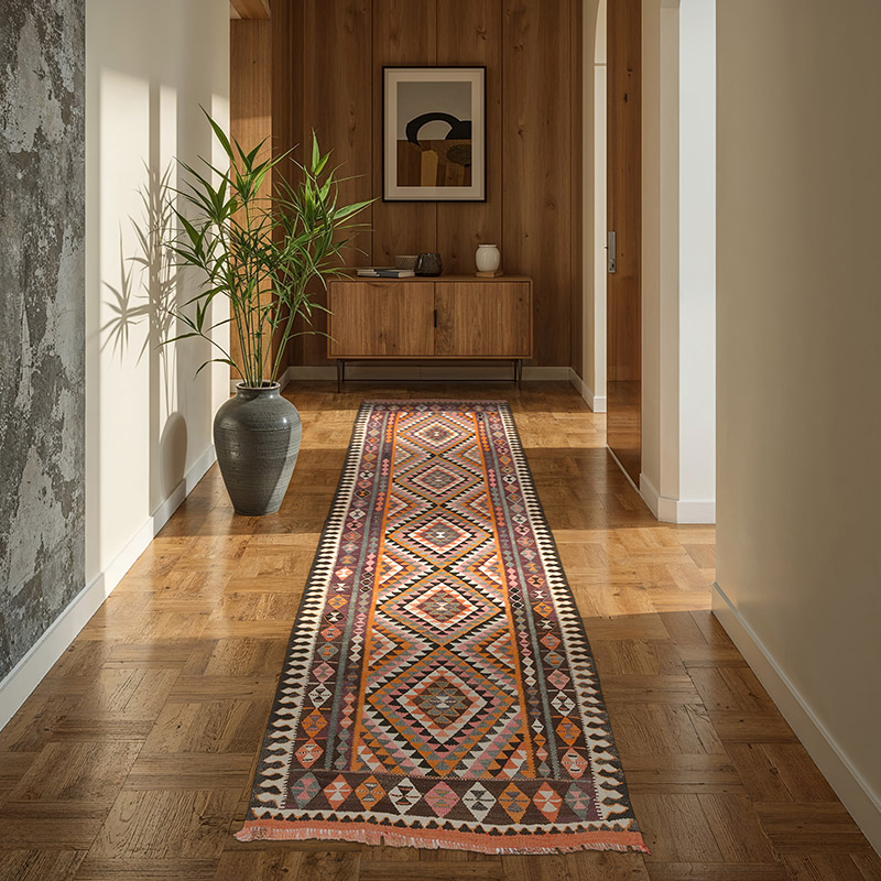 Vintage Tribal Kilim Runner - 3' 3" x 9' 4" (39" x 112") - K0062013