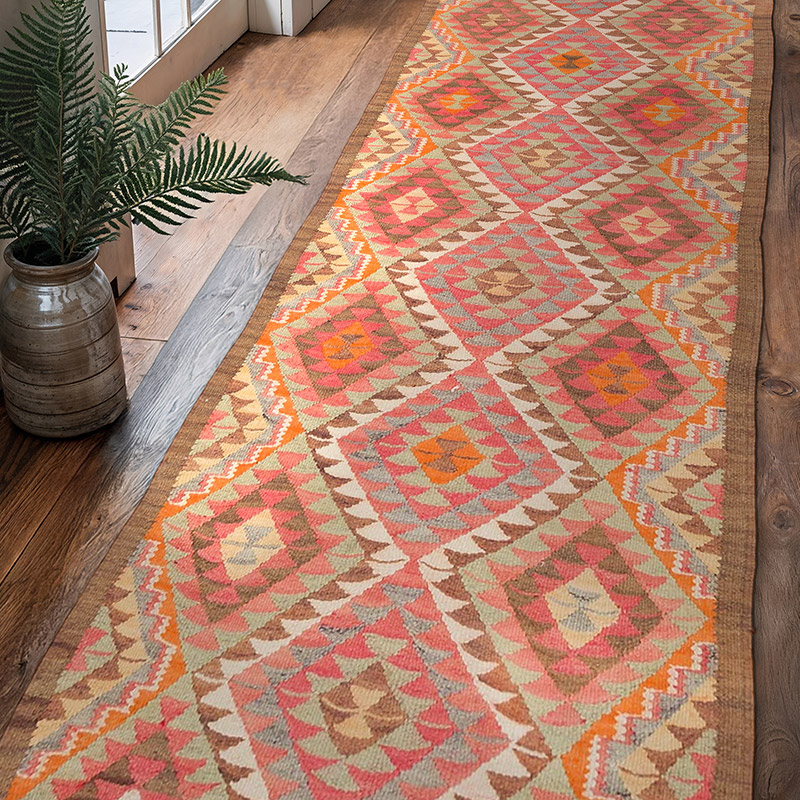 Alfombra Kilim Tribal Vintage - 97 cm x 306 cm - K0062026