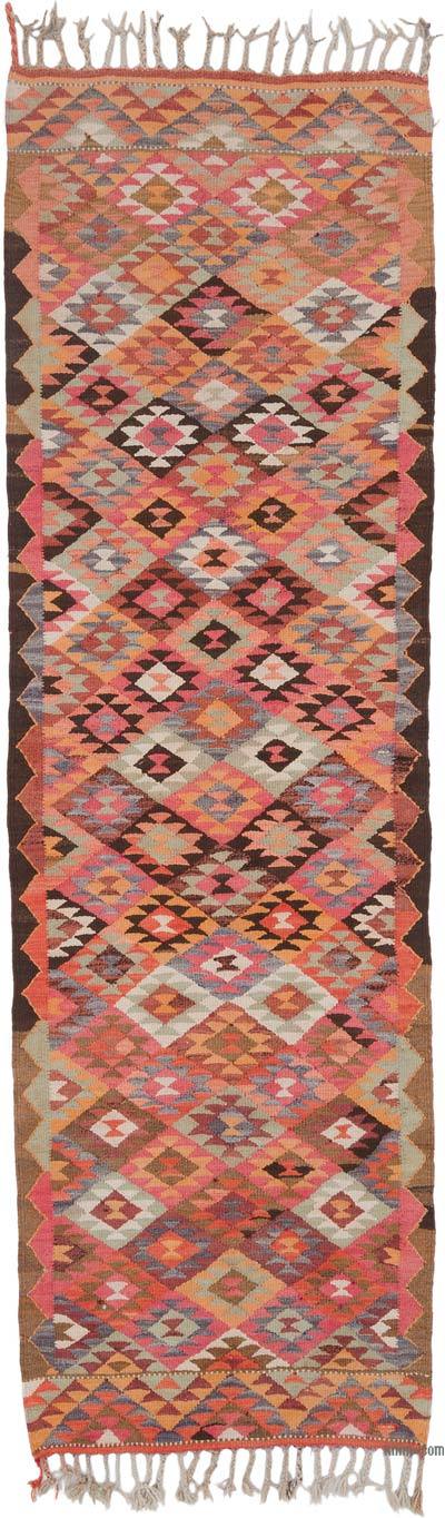 Vintage Tribal Kilim Runner - 3' 1" x 9' 11" (37" x 119")