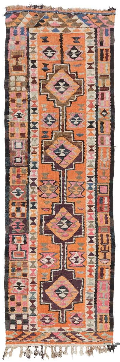 Vintage Tribal Kilim Runner - 3' 2" x 9' 7" (38" x 115")