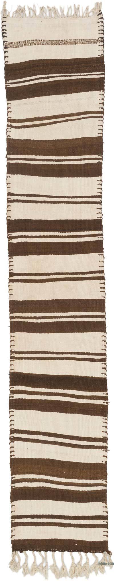 Vintage Turkish Kilim Runner - 2' 5" x 12' 7" (29" x 151")