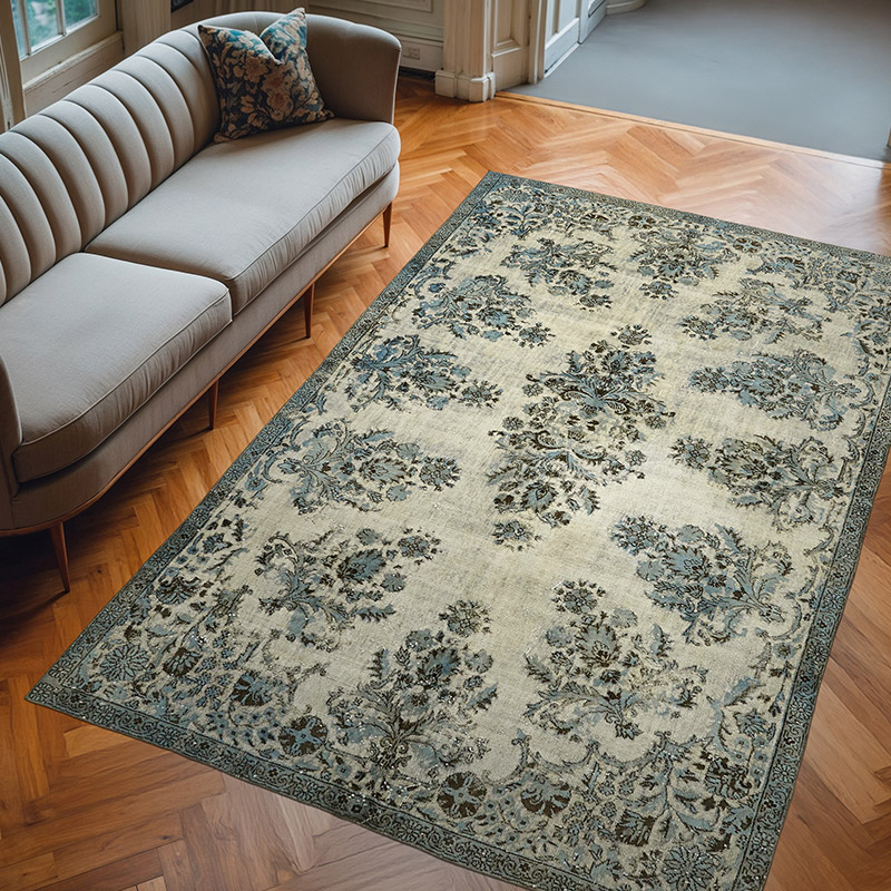 Hand Carved Over-Dyed Rug - 6' 11" x 10' 4" (83" x 124") - K0062378