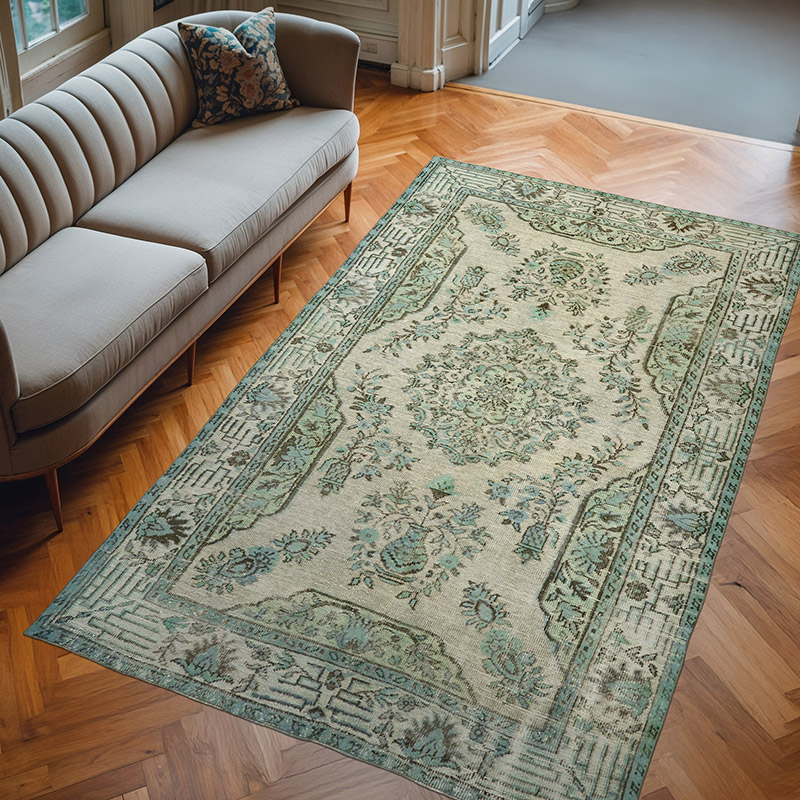 Hand Carved Over-Dyed Rug - 5' 10" x 9' 6" (70" x 114") - K0062382