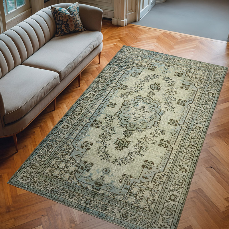 Alfombra Tallada a Mano Sobre Teñida - 190 cm x 314 cm - K0062402
