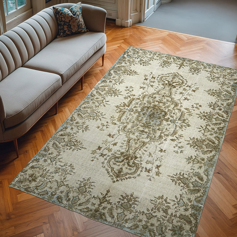 Hand Carved Over-Dyed Rug - 5' 10" x 9'  (70" x 108") - K0062411