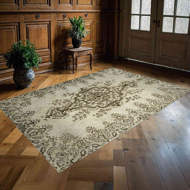Hand Carved Over-Dyed Rug - 5' 7" x 8' 2" (67" x 98") - K0062430