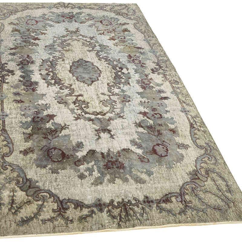 Azul Alfombra Tallada a Mano Sobre Teñida - 164 cm x 270 cm - K0062446