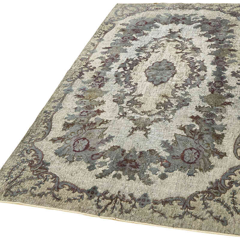 Azul Alfombra Tallada a Mano Sobre Teñida - 164 cm x 270 cm - K0062446