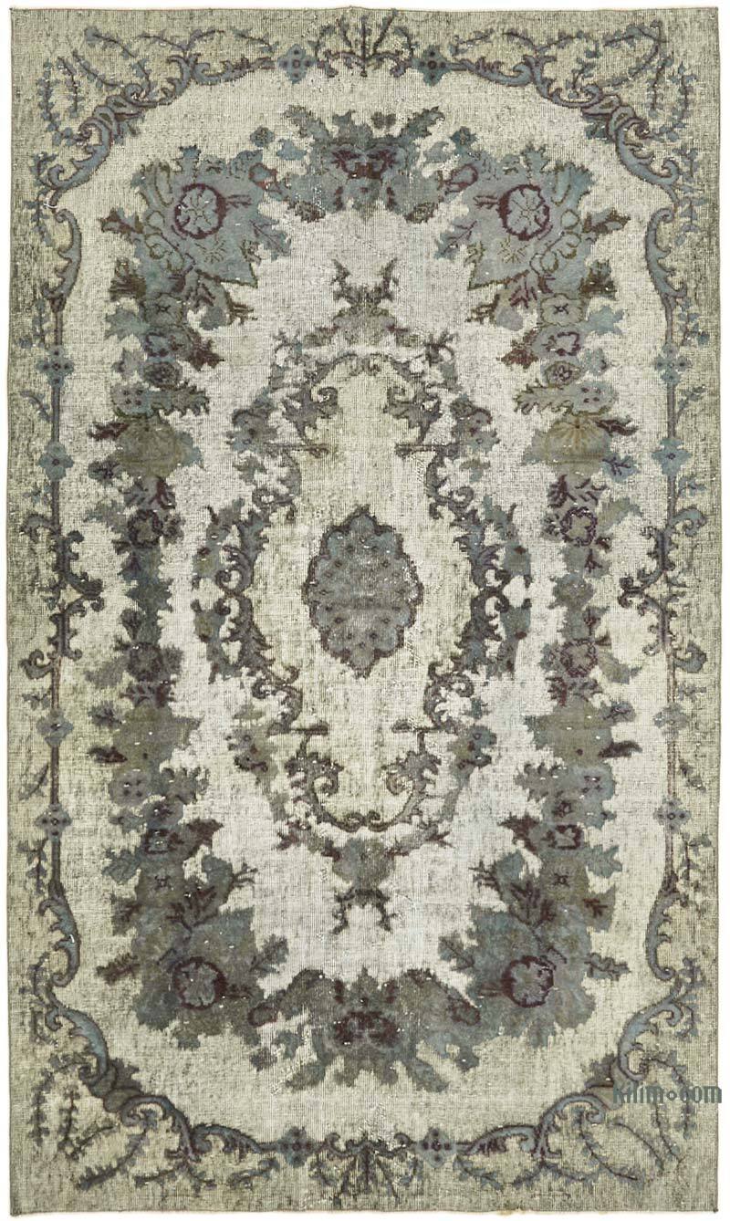 Azul Alfombra Tallada a Mano Sobre Teñida - 164 cm x 270 cm - K0062446