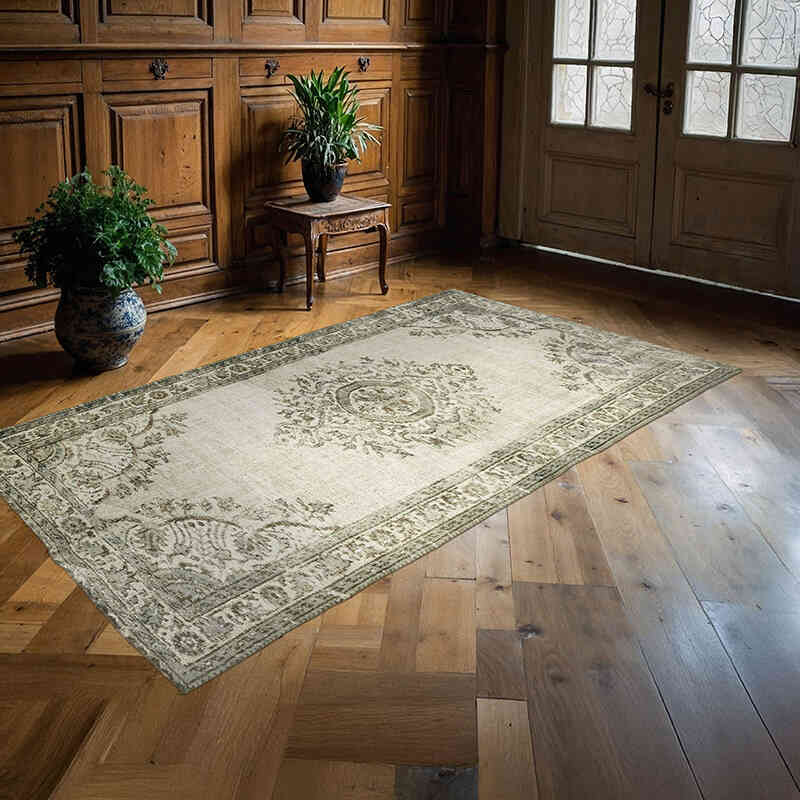 Alfombra Tallada a Mano Sobre Teñida - 156 cm x 264 cm - K0062454