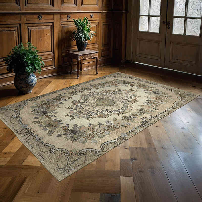 Alfombra Tallada a Mano Sobre Teñida - 172 cm x 261 cm - K0062459