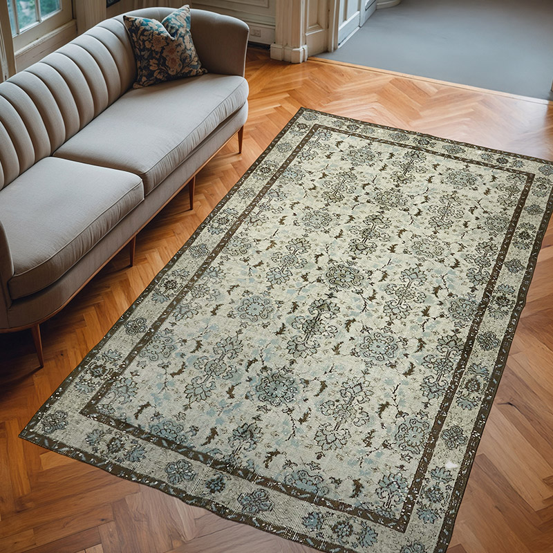 Hand Carved Over-Dyed Rug - 6' 3" x 9' 10" (75" x 118") - K0062460