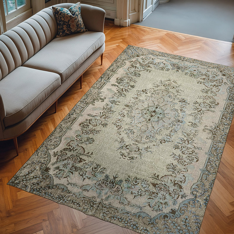 Hand Carved Over-Dyed Rug - 6' 7" x 9' 10" (79" x 118") - K0062463