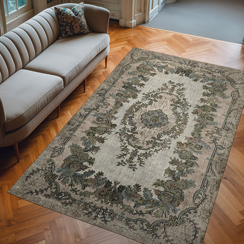 Hand Carved Over-Dyed Rug - 6' 3" x 9' 9" (75" x 117") - K0062470