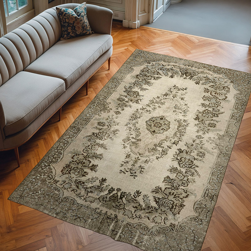 Alfombra Tallada a Mano Sobre Teñida - 186 cm x 292 cm - K0062477