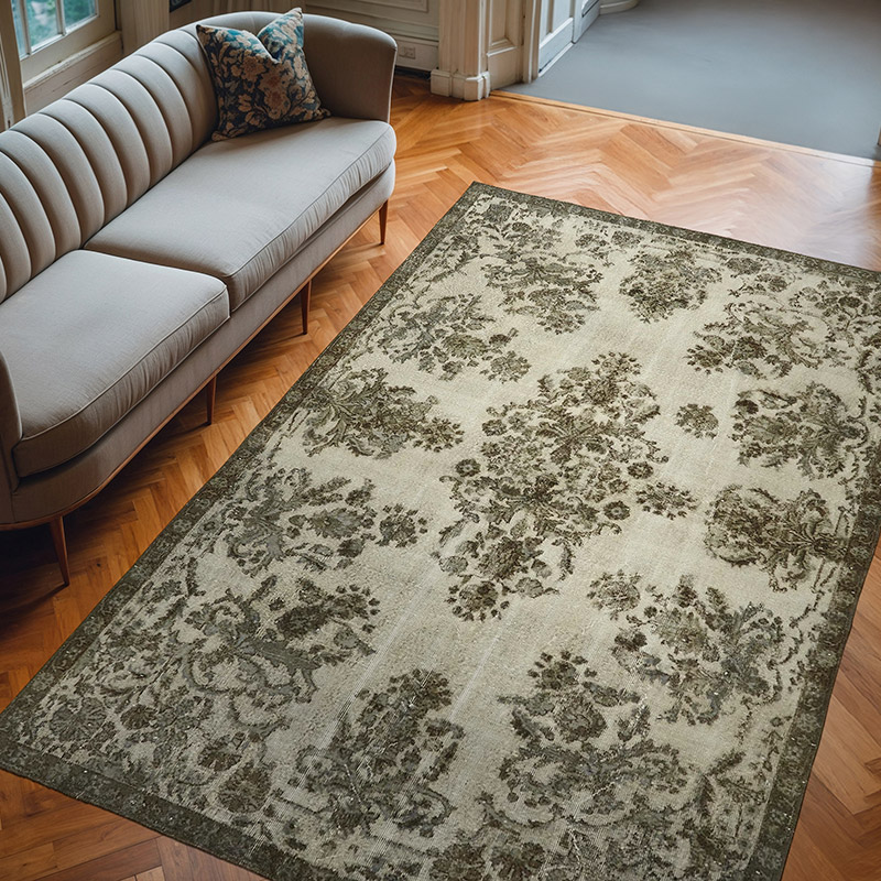 Alfombra Tallada a Mano Sobre Teñida - 206 cm x 297 cm - K0062478