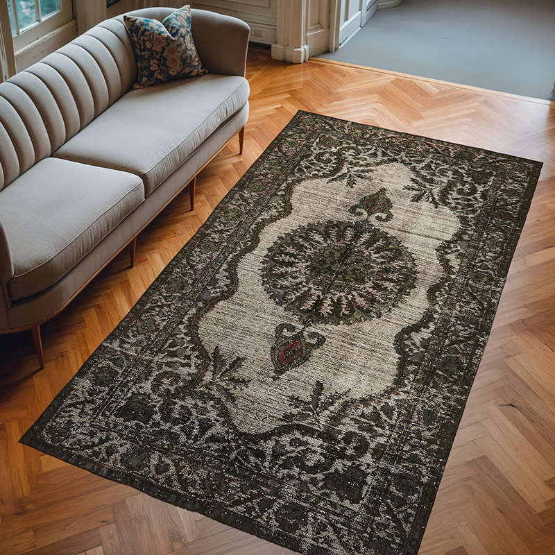 Hand Carved Over-Dyed Rug - 5' 9" x 9' 11" (69" x 119") - K0062482