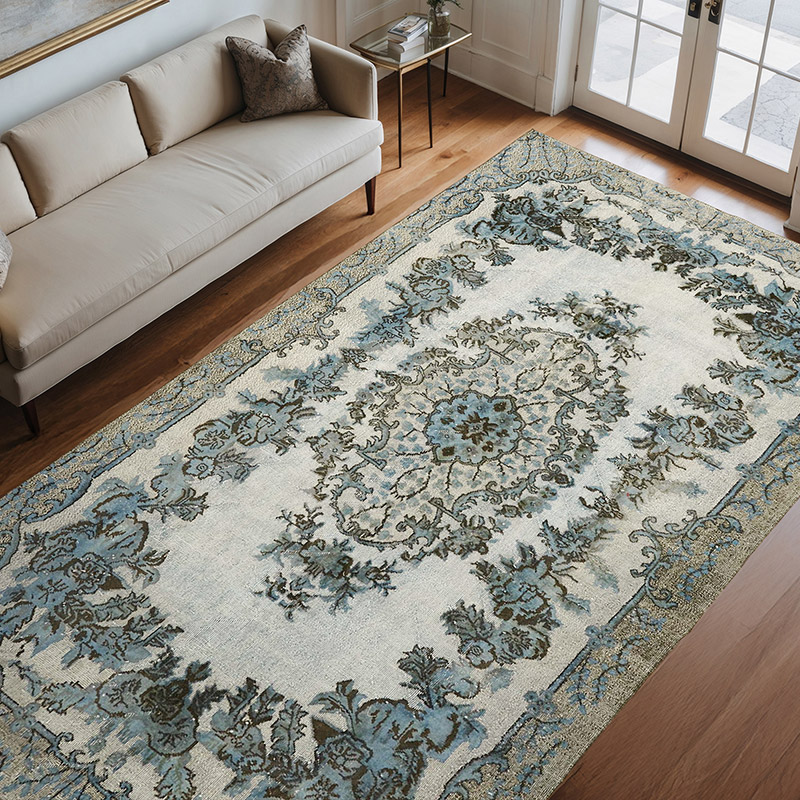 Hand Carved Over-Dyed Rug - 6' 6" x 10' 7" (78" x 127") - K0062485