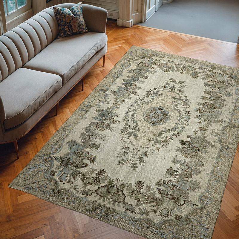 Hand Carved Over-Dyed Rug - 6' 5" x 9' 3" (77" x 111") - K0062486