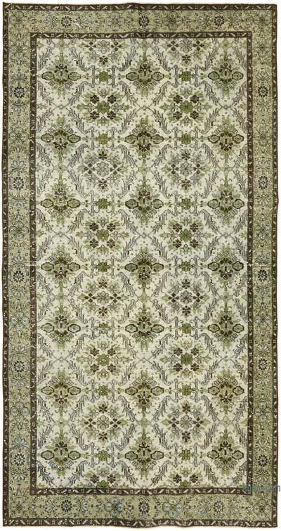 Blue Hand Carved Over-Dyed Rug - 5' 4" x 10'  (64" x 120")