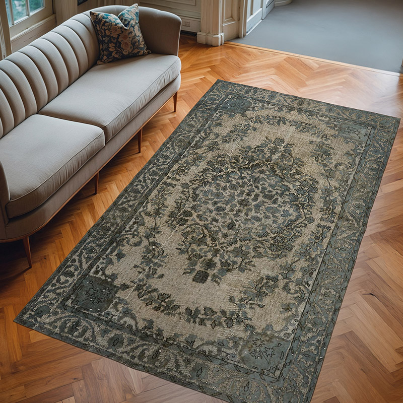 Hand Carved Over-Dyed Rug - 5' 5" x 9'  (65" x 108") - K0062496