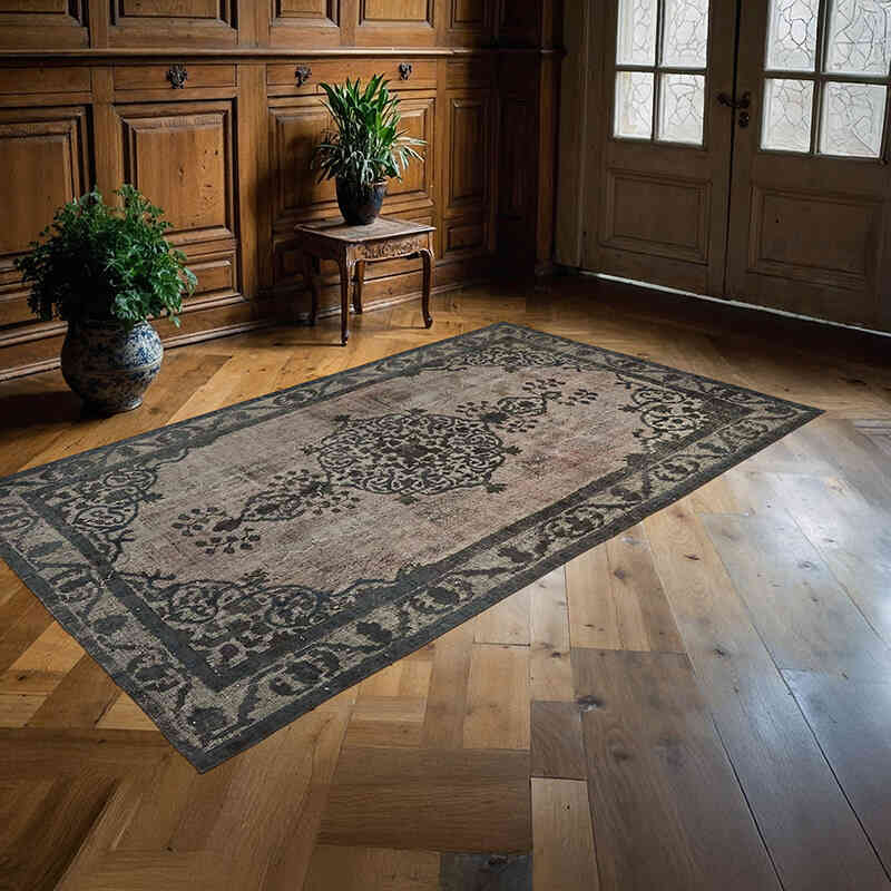 Alfombra Tallada a Mano Sobre Teñida - 158 cm x 267 cm - K0062497