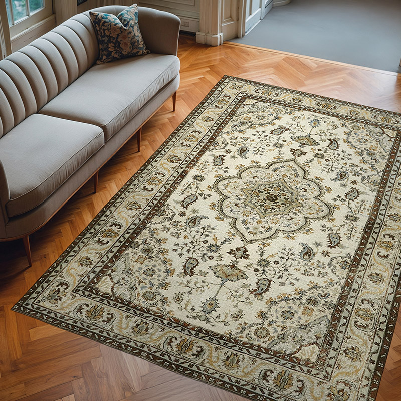 Alfombra Tallada a Mano Sobre Teñida - 211 cm x 287 cm - K0062505